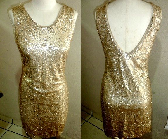 Vestido Paetê Dourado